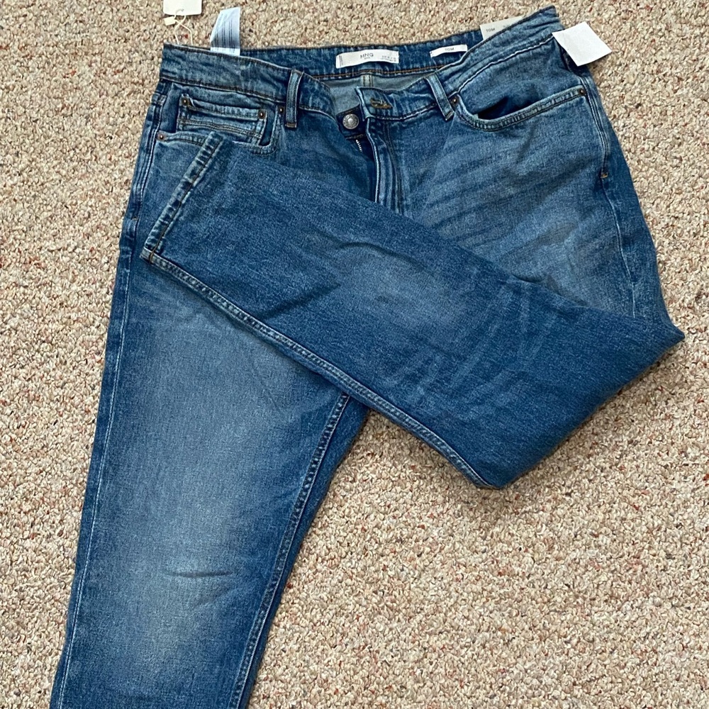 MNG Man Men’s Blue Denim Slim Tapered Jeans